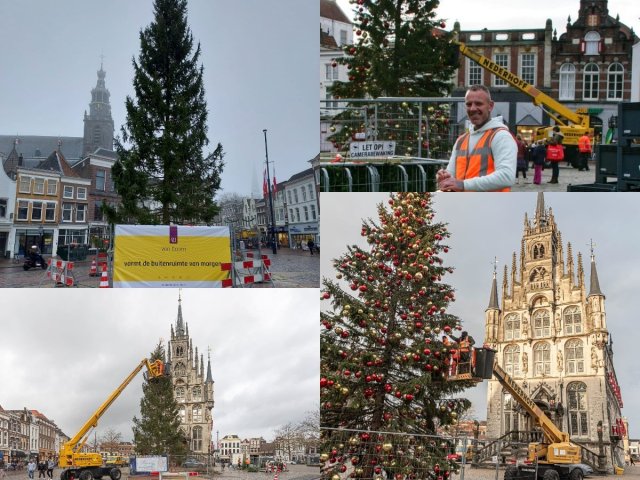 collage kerstboom Gouda